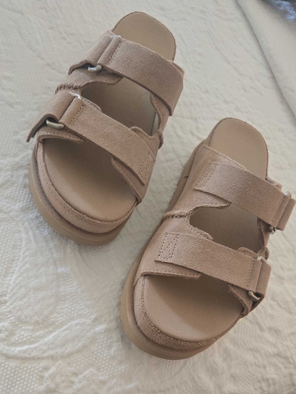 Womens UGG® Goldenstar Hi Slide Sandal - Sand